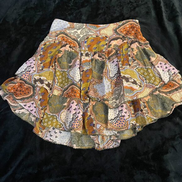 CHUFY Jag Skirt Soumy Olive Silk Blend Mini NWT M - Picture 3 of 11